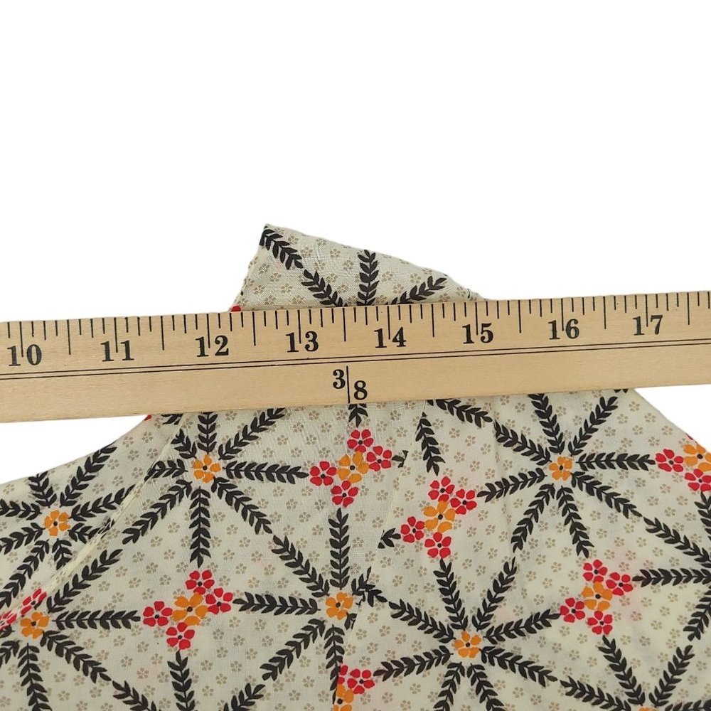 Free People Geometric Floral Tunic Trapeze Dress S High Low White Orange Boho - Picture 4 of 16